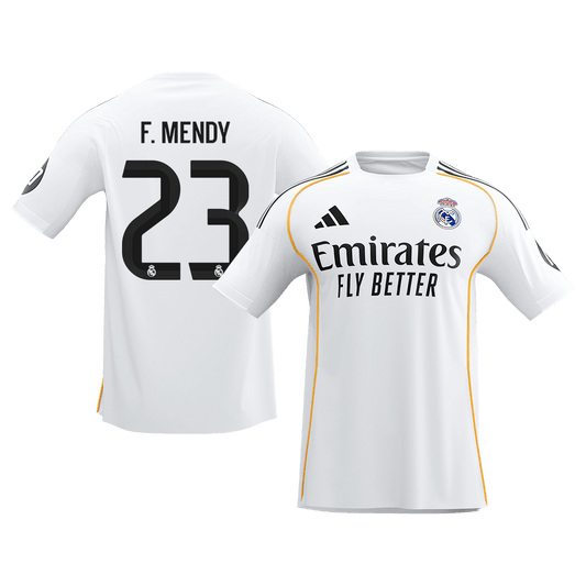Tricouri Fotbal Real Madrid F.MENDY #23 Acasă 2025/26 - Premium