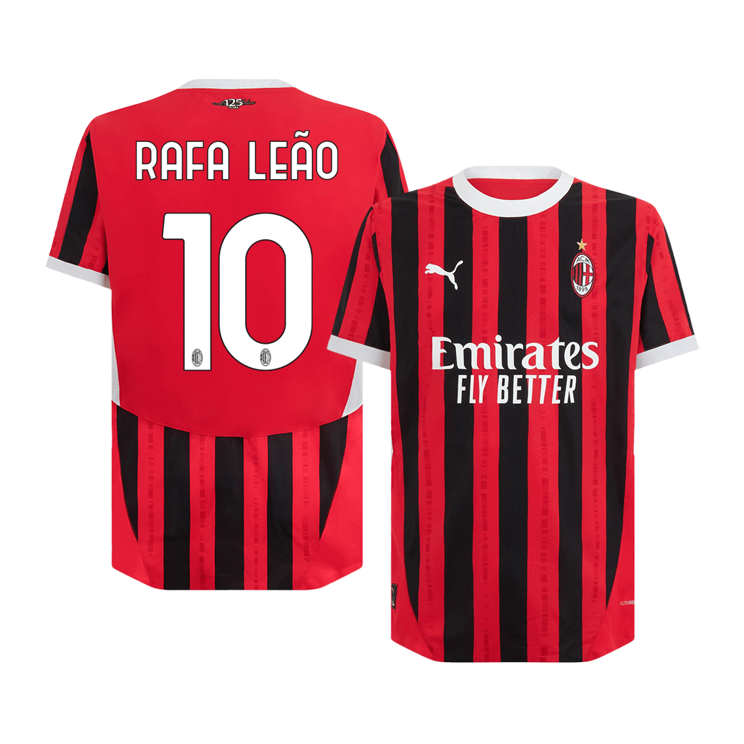 Tricouri Fotbal AC Milan RAFA LEÃO #10 Acasă 2024/25 Authentic
