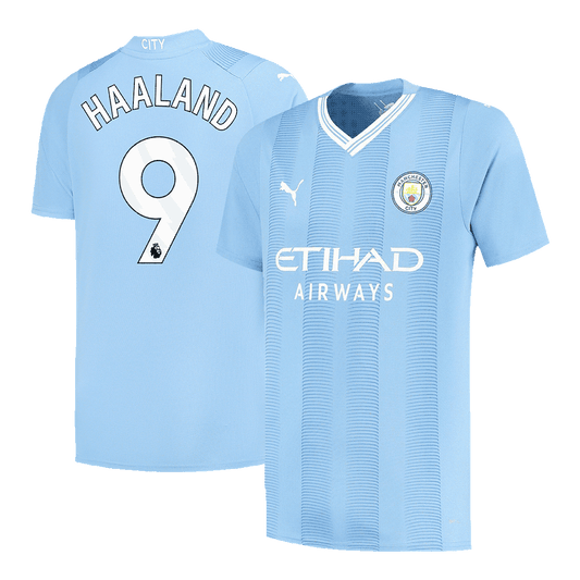 Tricouri Fotbal Manchester City HAALAND #9 Acasă 2023/24 (mărime mare)