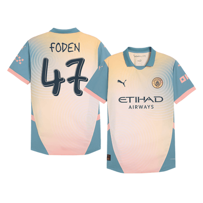Tricouri Fotbal Manchester City FODEN #47 Al Patrulea 2024/25 Authentic - Definitely City