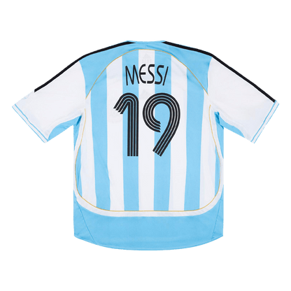 Tricouri Fotbal Vintage Argentina MESSI #19 Acasă 2006