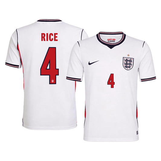 Tricouri Fotbal Anglia RICE #4 Acasă Cupa Mondială 2026