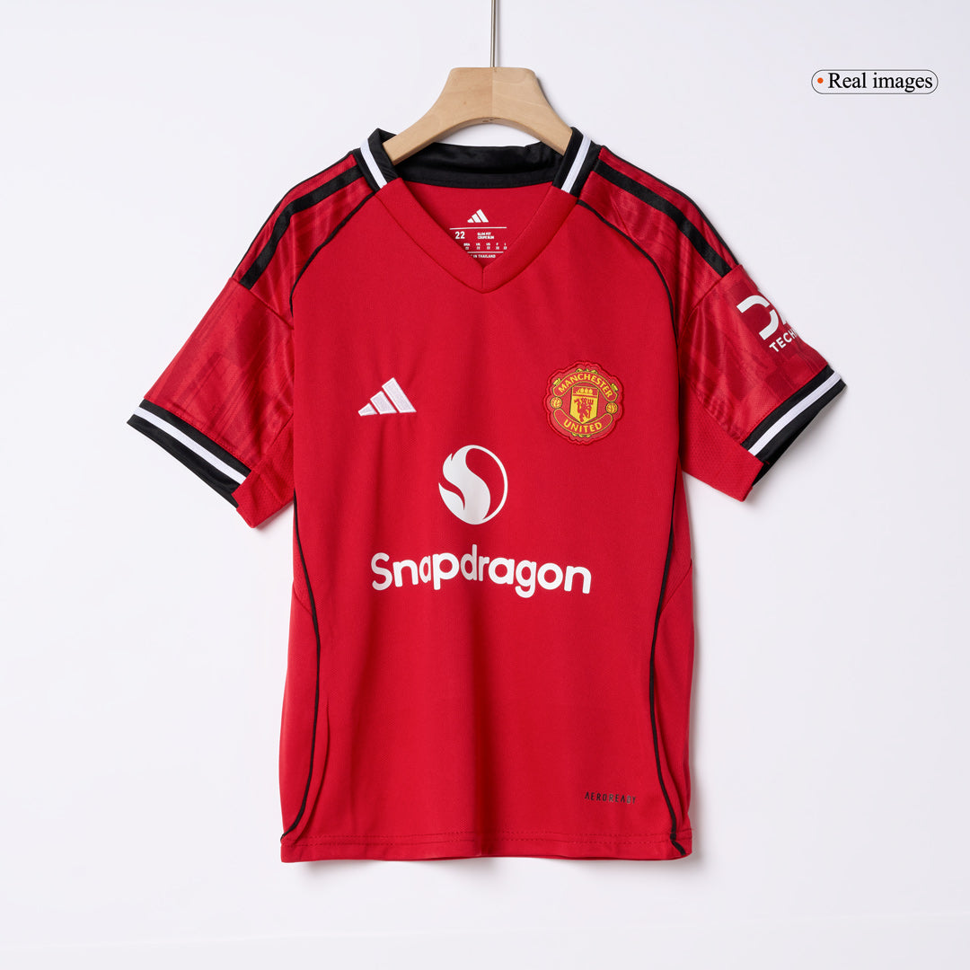 Set Tricouri Fotbal Manchester United Acasă 2025/26 Pentru Copii