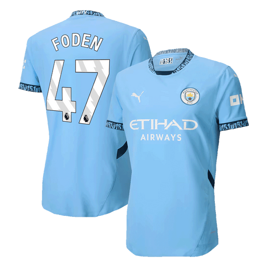 Tricouri Fotbal Manchester City FODEN #47 Acasă 2024/25 Authentic
