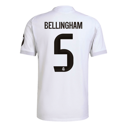 Tricouri Fotbal Real Madrid BELLINGHAM #5 Acasă 2025/26 Authentic