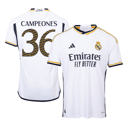 Tricouri Fotbal Real Madrid CAMPEONES #36 Acasă 2023/24 Authentic