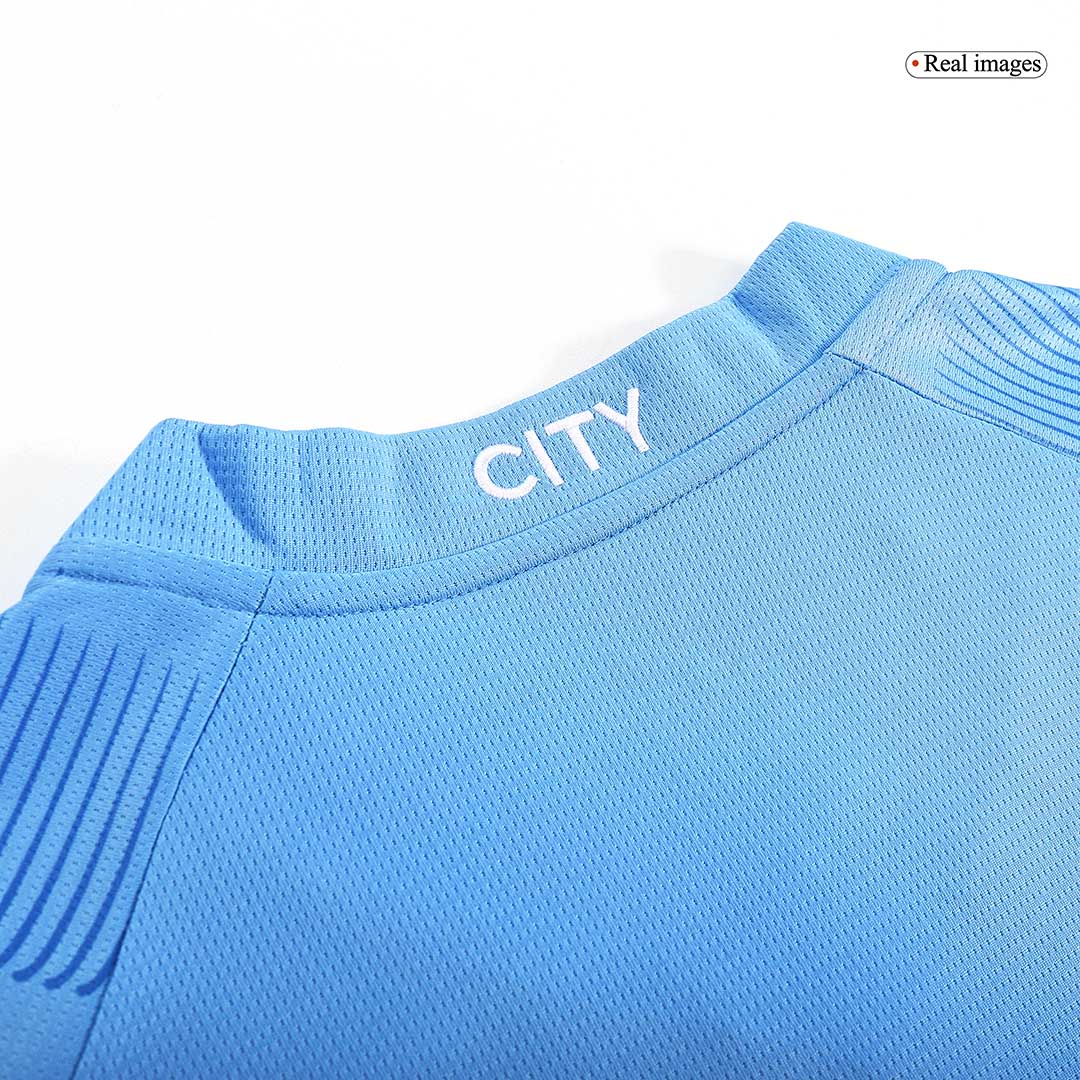Tricouri Fotbal Manchester City J.ALVAREZ #19 Acasă 2023/24 - Japanese Tour Printing (mărime mare)