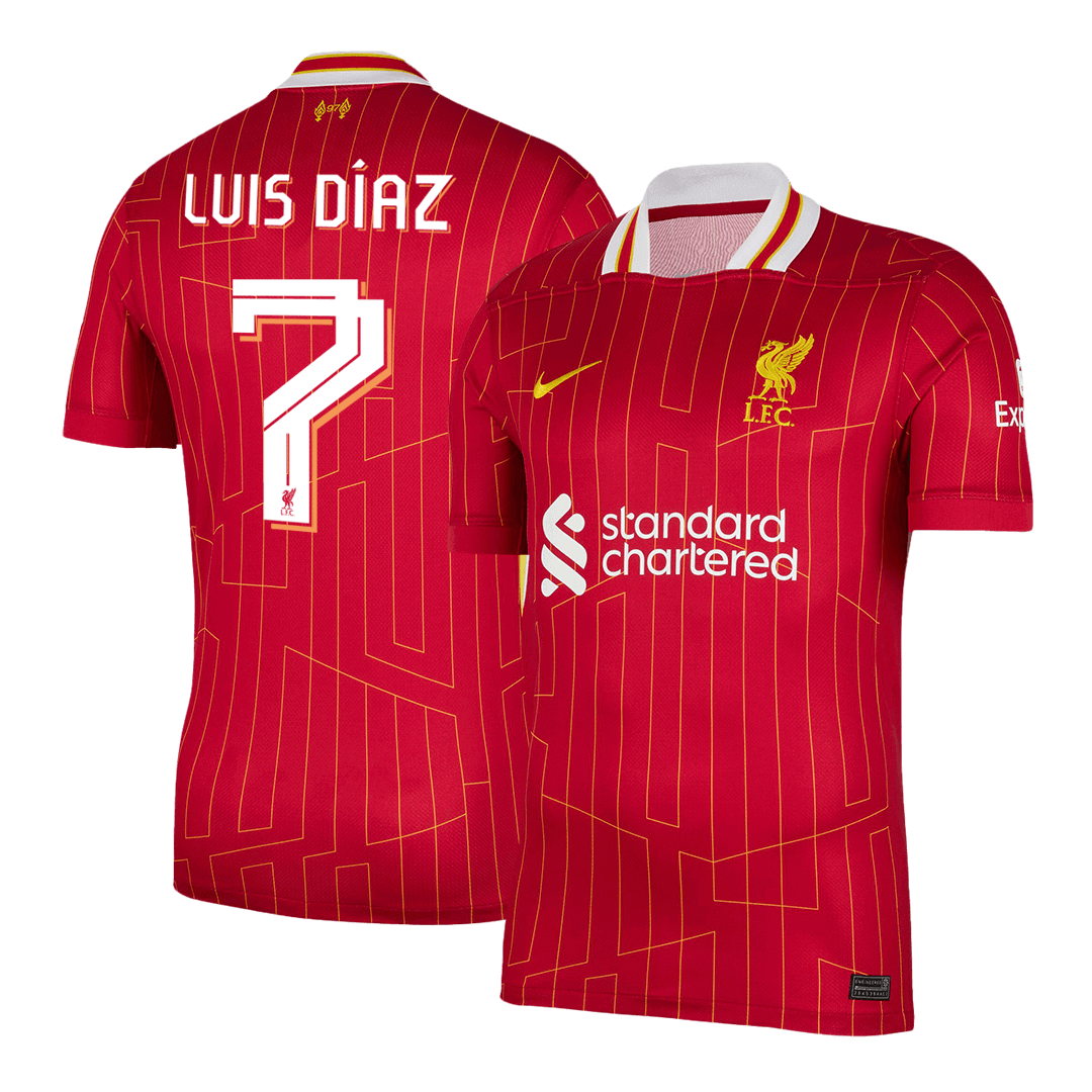 Tricouri Fotbal Liverpool LUIS DÍAZ #7 Acasă 2024/25 UCL - Super