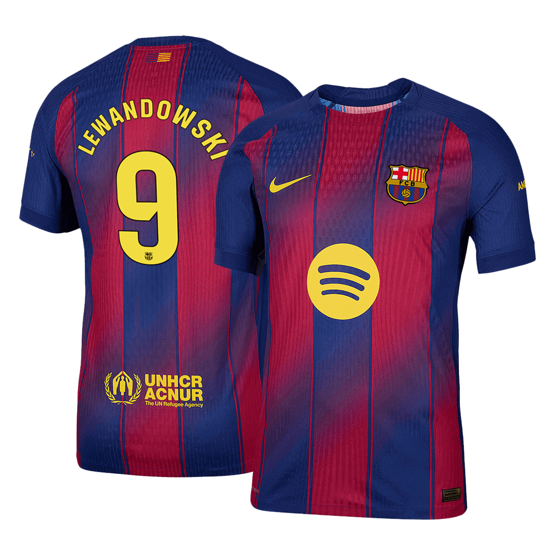 Tricouri Fotbal Barcelona LEWANDOWSKI #9 Acasă 2025/26 Authentic