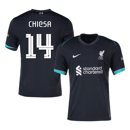 Tricouri Fotbal Liverpool CHIESA #14 Deplasare 2024/25 UCL - Super (mărime mare)
