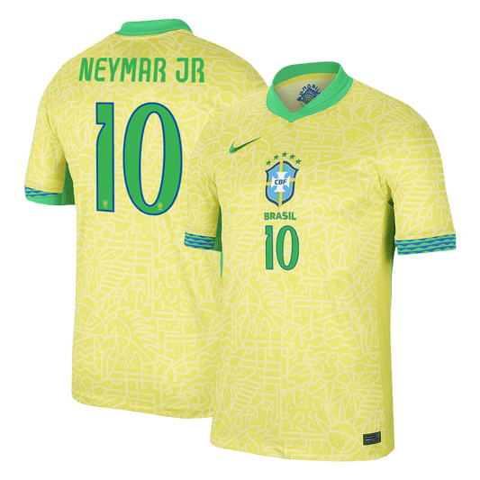 Tricouri Fotbal Brazilia NEYMAR JR #10 Acasă 2024 - Super (mărime mare)