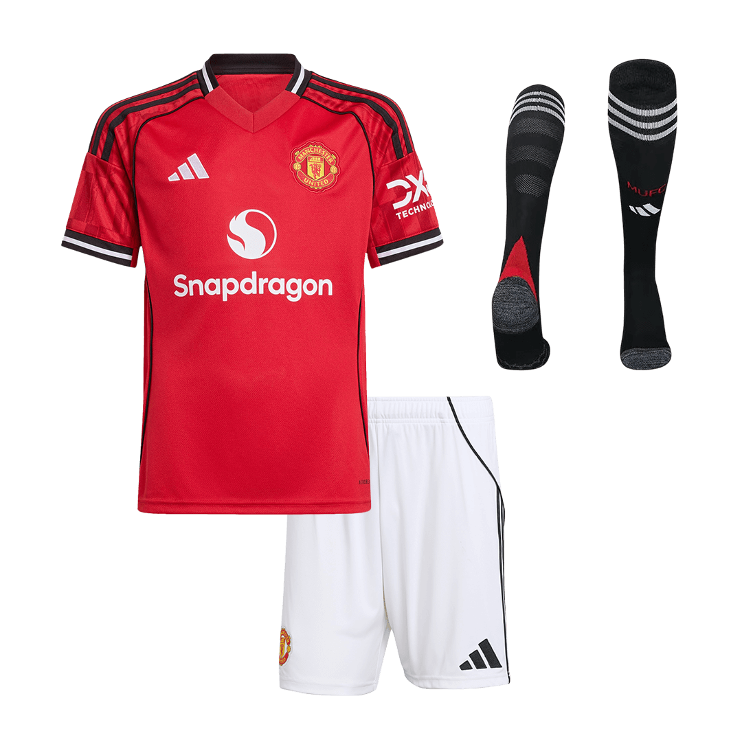 Set Tricouri Fotbal Manchester United Acasă 2025/26 Pentru Copii