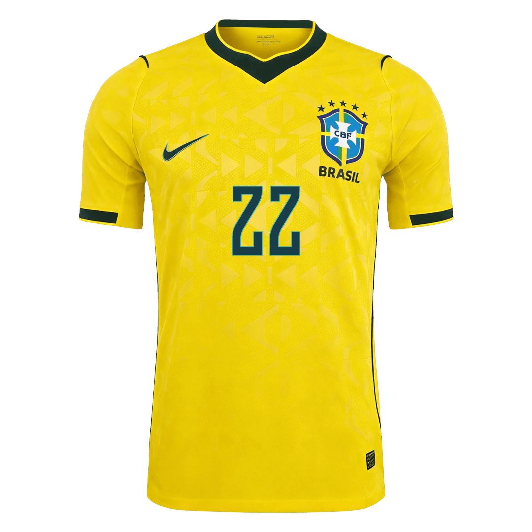 Tricouri Fotbal Brazilia JOÃO PEDRO #22 Acasă Cupa Mondială 2026 Authentic