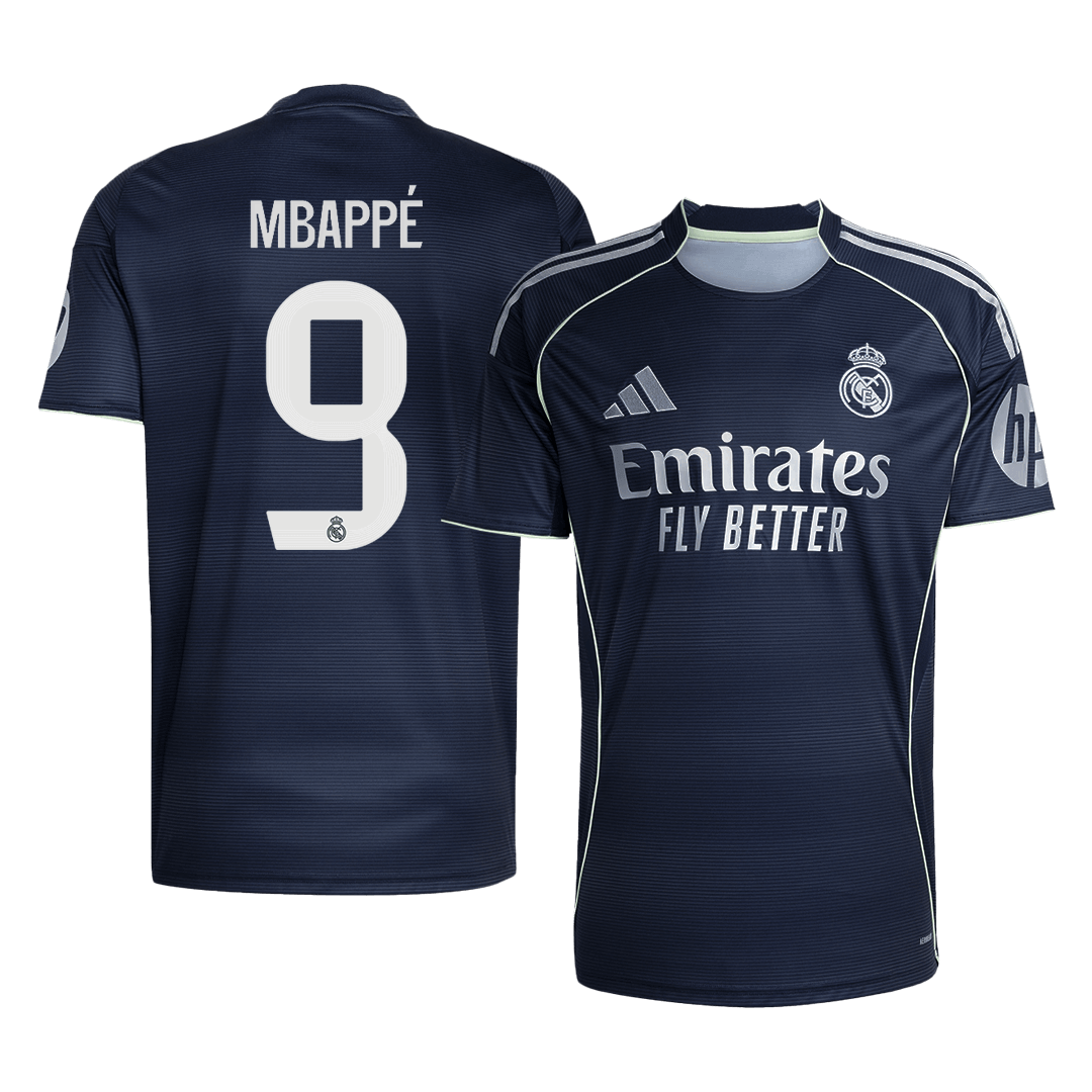 Tricouri Fotbal Real Madrid MBAPPÉ #9 Deplasare 2025/26 (mărime mare)