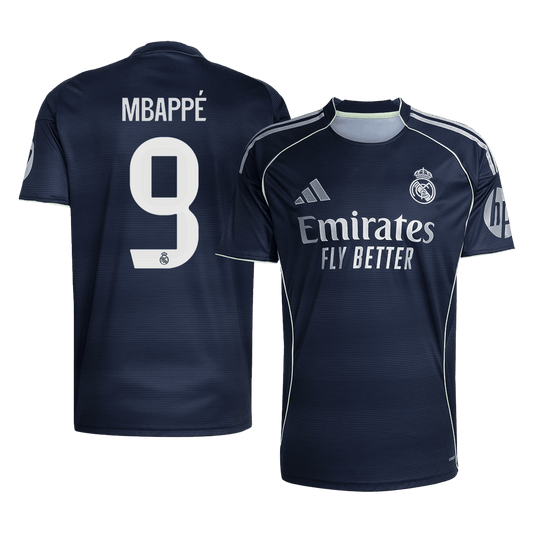 Tricouri Fotbal Real Madrid MBAPPÉ #9 Deplasare 2025/26 (mărime mare)