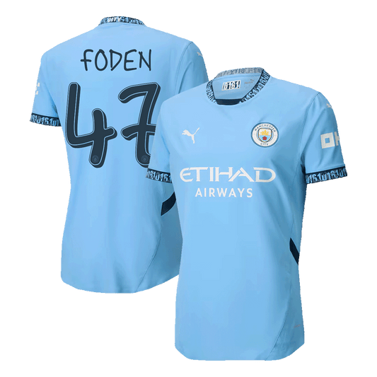 Tricouri Fotbal Manchester City FODEN #47 Acasă 2024/25 Authentic - UCL