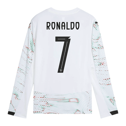Tricouri Fotbal Portugalia RONALDO #7 Deplasare 2025 Mânecă Lungă (mărime mare)
