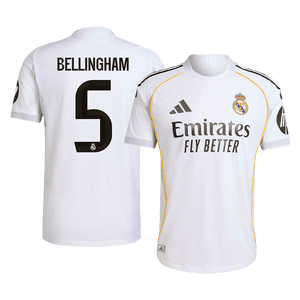 Tricouri Fotbal Real Madrid BELLINGHAM #5 Acasă 2025/26 Authentic - Premium