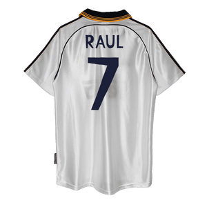 Tricouri Fotbal Vintage Real Madrid RAUL #7 Acasă 1998/00