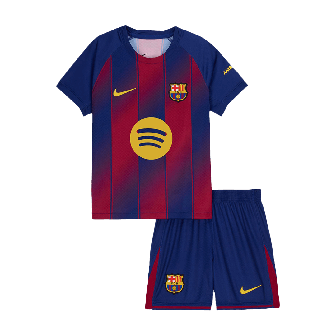 Set Tricouri Fotbal Barcelona Acasă 2025/26 Pentru Copii