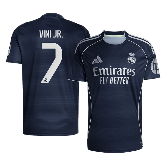 Tricouri Fotbal Real Madrid VINI JR. #7 Deplasare 2025/26