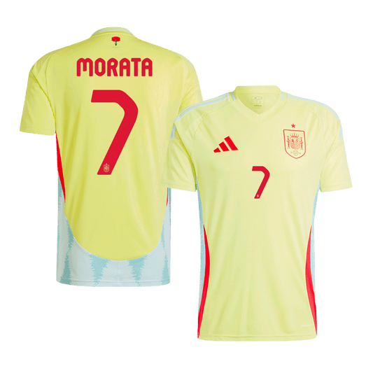 Tricouri Fotbal Spania MORATA #7 Deplasare 2024 (mărime mare)