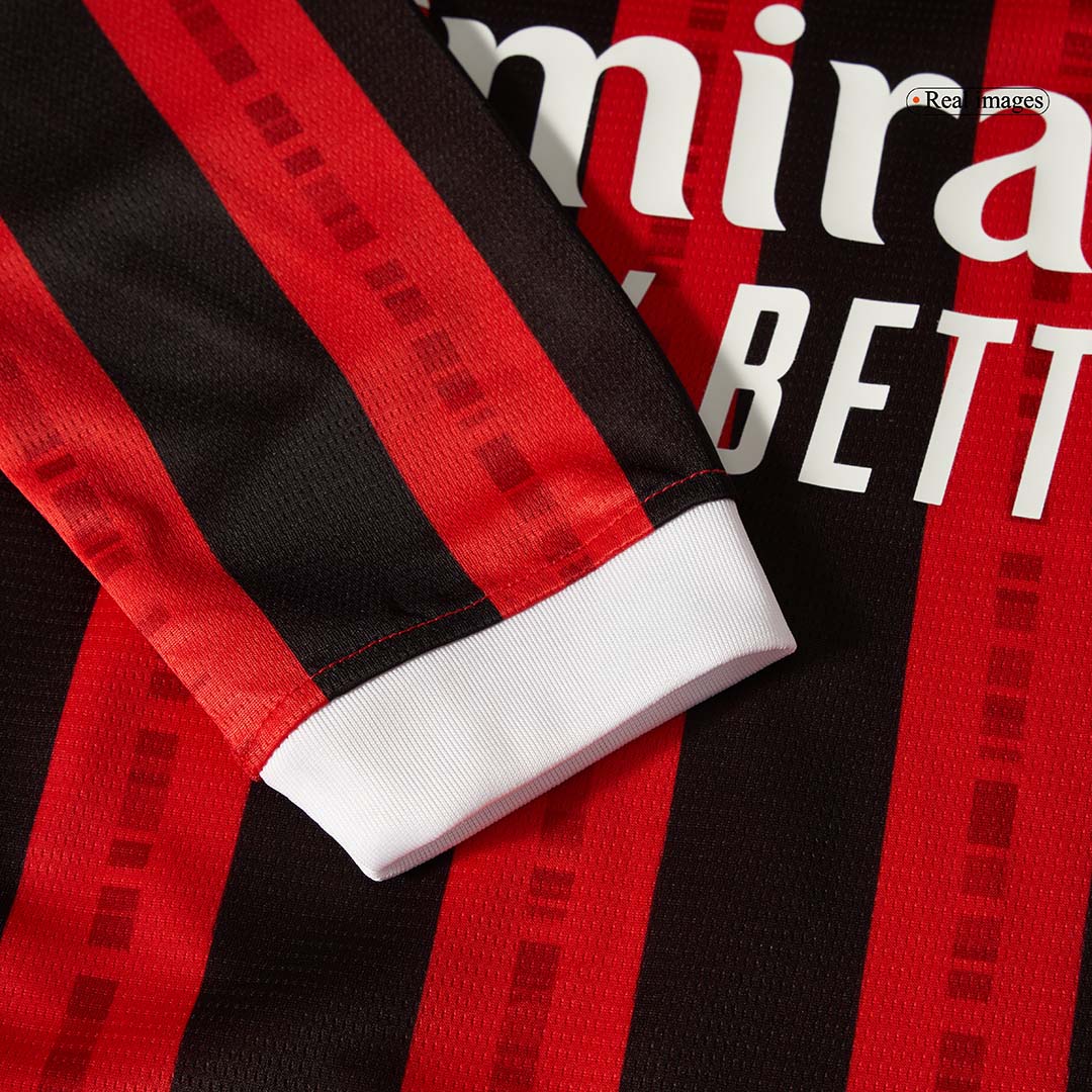 Tricouri Fotbal AC Milan Acasă 2024/25 Mânecă Lungă (mărime mare)
