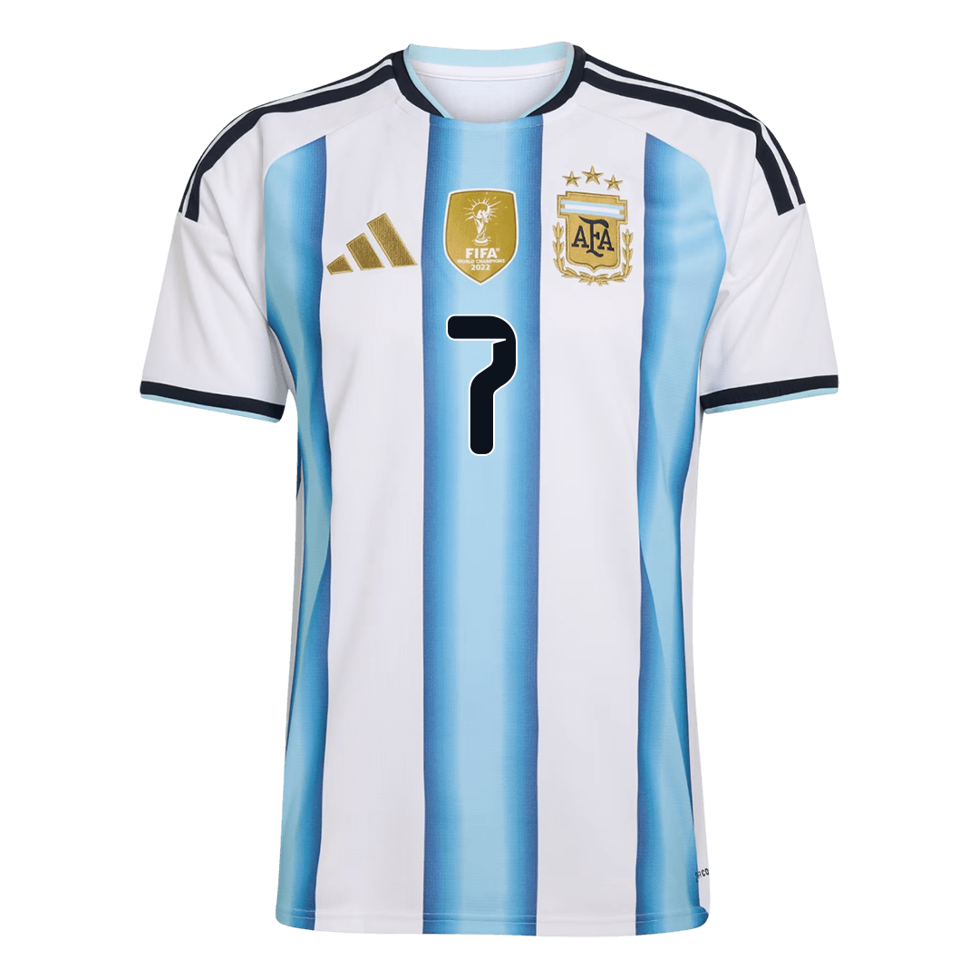 Tricouri Fotbal Argentina DE PAUL #7 Acasă Cupa Mondială 2026 - Premium