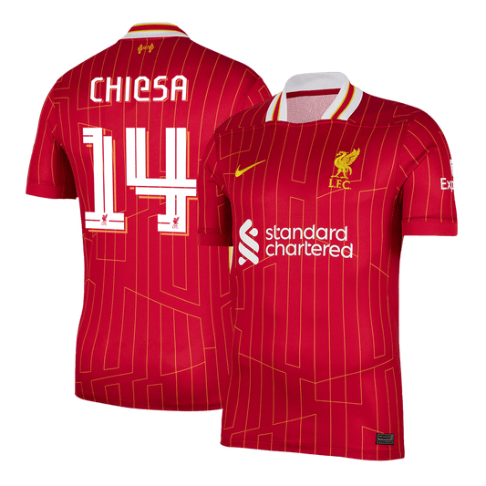 Tricouri Fotbal Liverpool CHIESA #14 Acasă 2024/25 UCL - Super (mărime mare)