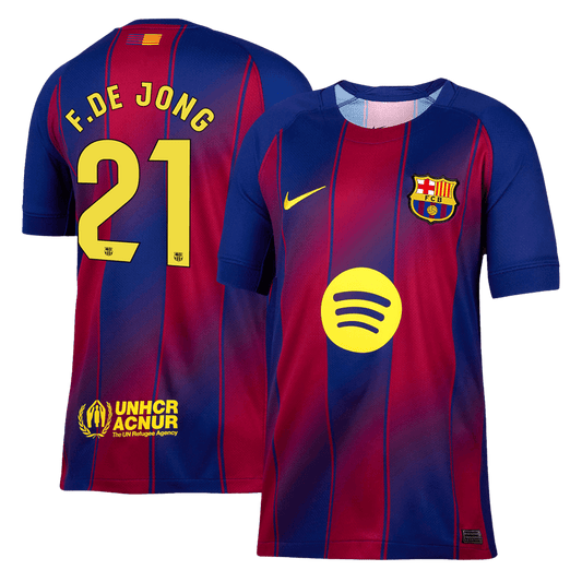 Tricouri Fotbal Barcelona F.DE JONG #21 Acasă 2025/26 - Premium (mărime mare)