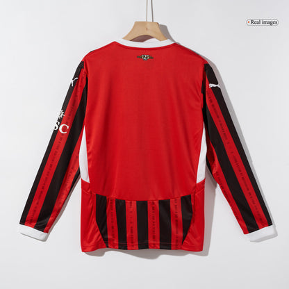 Tricouri Fotbal AC Milan Acasă 2024/25 Mânecă Lungă (mărime mare)