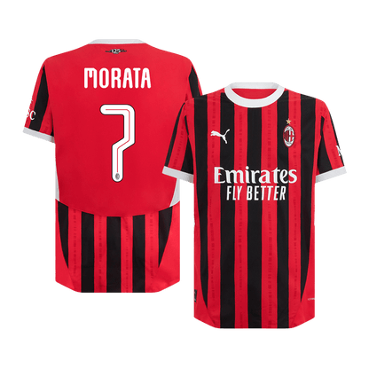 Tricouri Fotbal AC Milan MORATA #7 Acasă 2024/25 Authentic - UCL