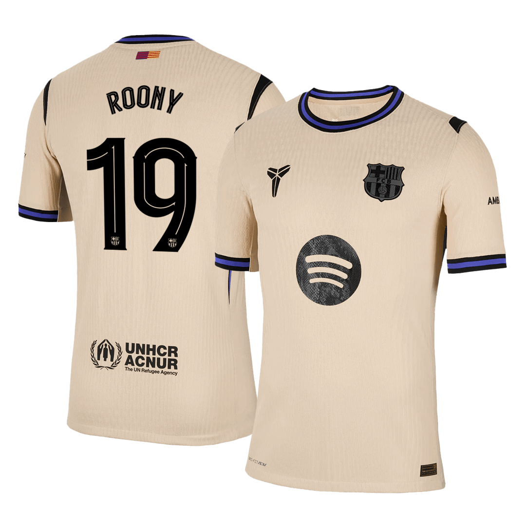 Tricouri Fotbal Barcelona ROONY #19 Deplasare 2025/26 Authentic - UCL