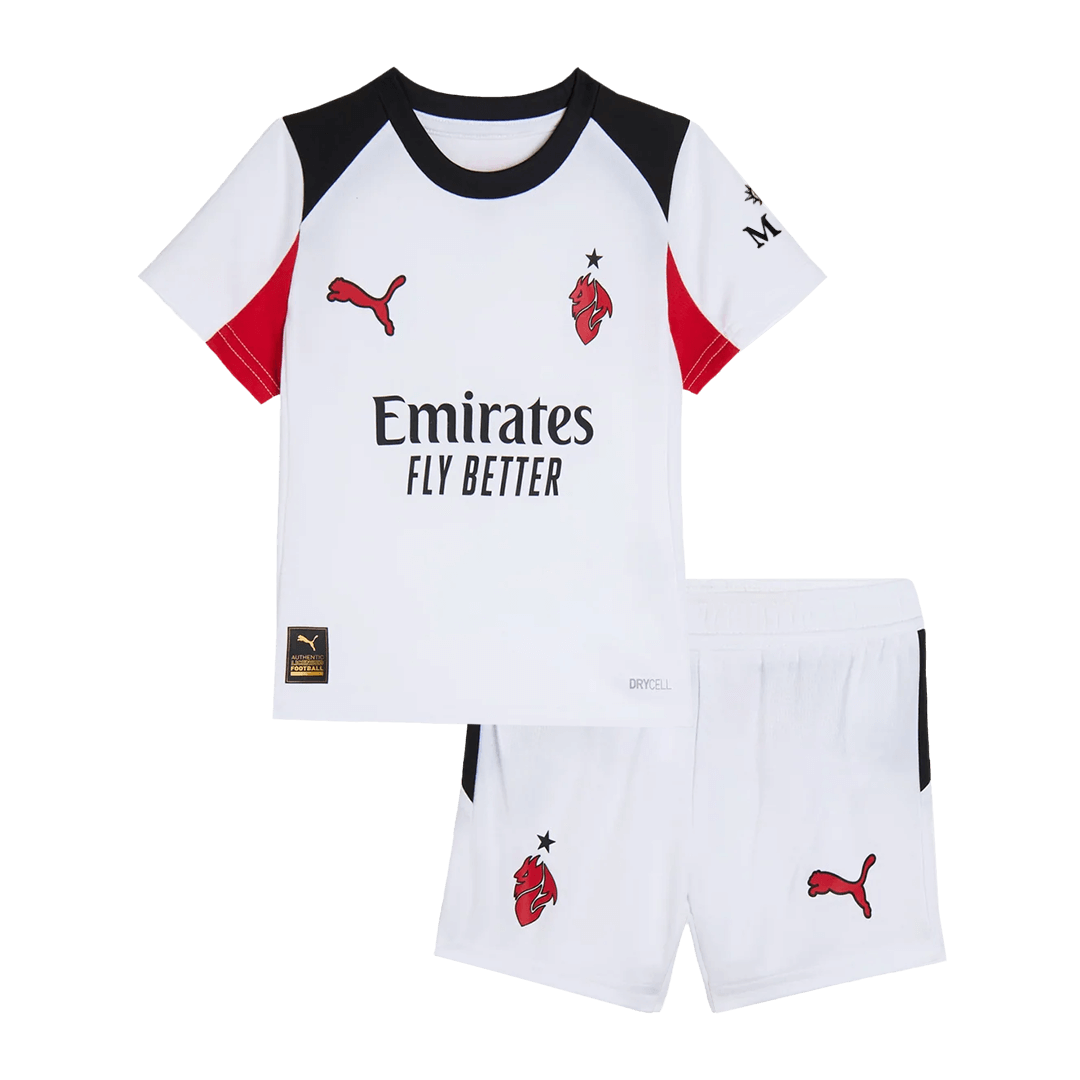 Set Tricouri Fotbal AC Milan Deplasare 2025/26 Pentru Copii