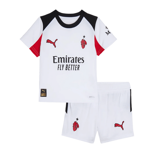 Set Tricouri Fotbal AC Milan Deplasare 2025/26 Pentru Copii