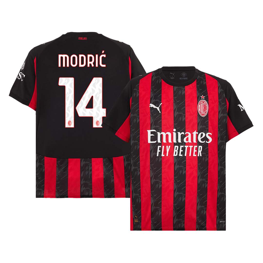 Tricouri Fotbal AC Milan MODRIĆ #14 Acasă 2025/26 (mărime mare) - Premium