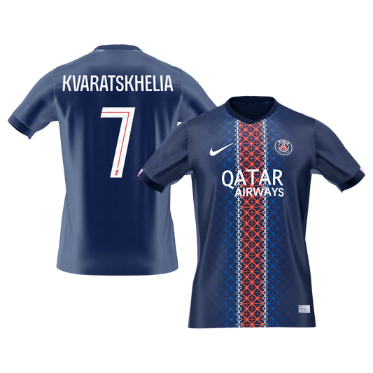 Tricouri Fotbal PSG KVARATSKHELIA #7 Acasă 2025/26 - Premium
