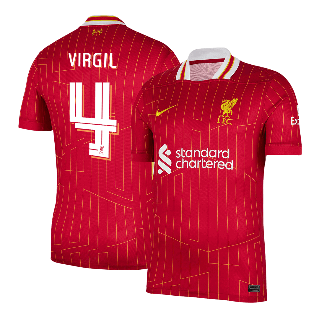 Tricouri Fotbal Liverpool VIRGIL #4 Acasă 2024/25 UCL - Super (mărime mare)