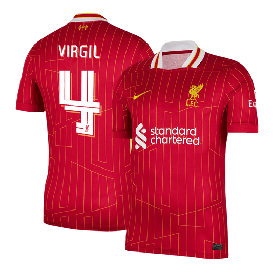 Tricouri Fotbal Liverpool VIRGIL #4 Acasă 2024/25 UCL - Super (mărime mare)