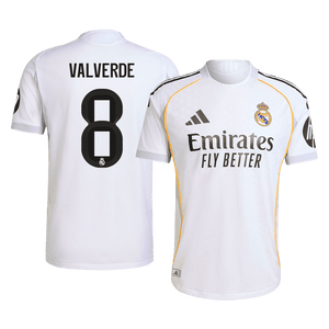 Tricouri Fotbal Real Madrid VALVERDE #8 Acasă 2025/26 Authentic - Premium