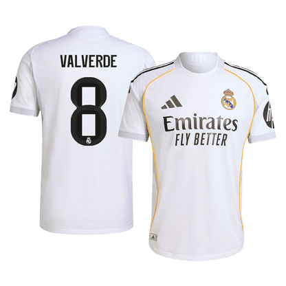 Tricouri Fotbal Real Madrid VALVERDE #8 Acasă 2025/26 Authentic