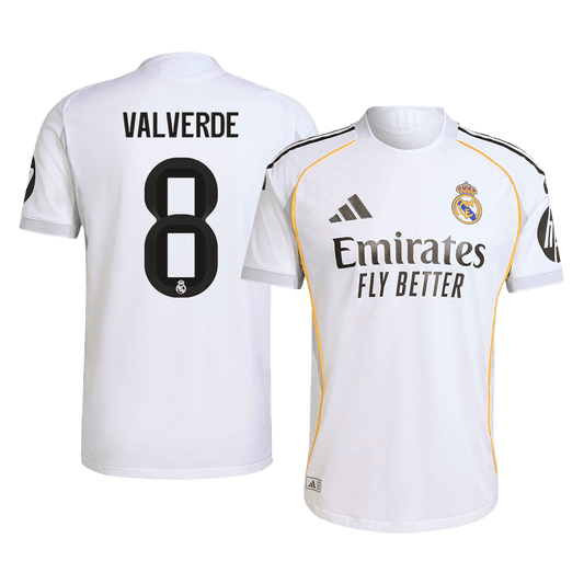 Tricouri Fotbal Real Madrid VALVERDE #8 Acasă 2025/26 Authentic