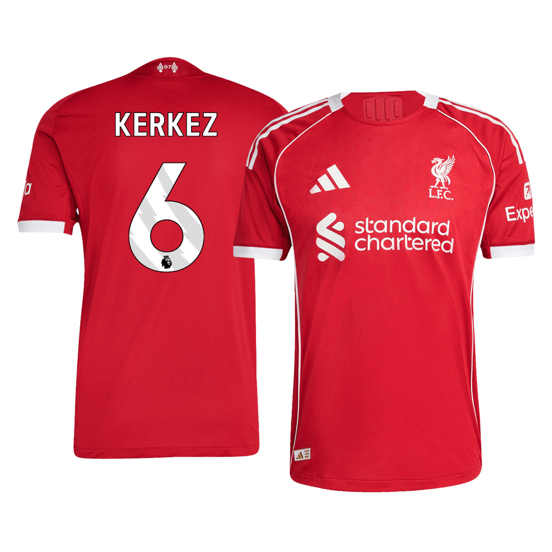 Tricouri Fotbal Liverpool KERKEZ #6 Acasă 2025/26 Authentic