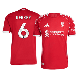 Tricouri Fotbal Liverpool KERKEZ #6 Acasă 2025/26 Authentic