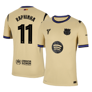 Tricouri Fotbal Barcelona RAPHINHA #11 Deplasare 2025/26 Authentic - UCL
