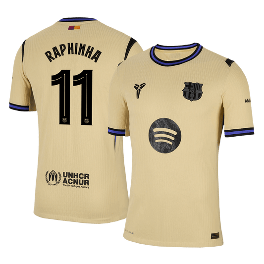 Tricouri Fotbal Barcelona RAPHINHA #11 Deplasare 2025/26 Authentic - UCL