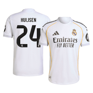 Tricouri Fotbal Real Madrid HUIJSEN #24 Acasă 2025/26 Authentic - Premium