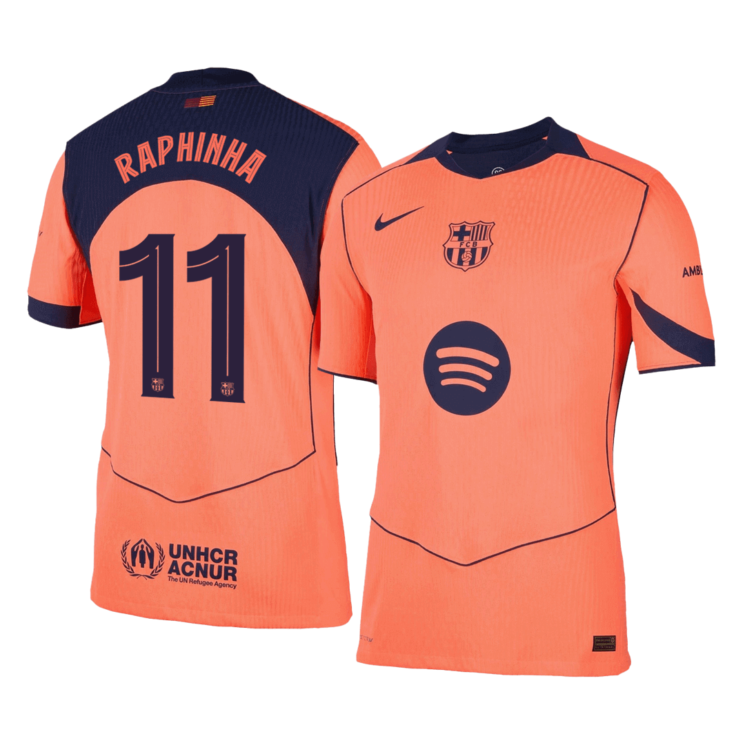 Tricouri Fotbal Barcelona RAPHINHA #11 Treilea 2025/26 Authentic - UCL