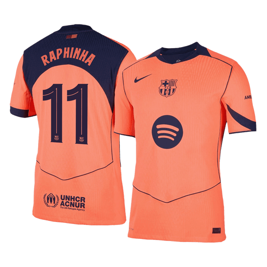 Tricouri Fotbal Barcelona RAPHINHA #11 Treilea 2025/26 Authentic - UCL