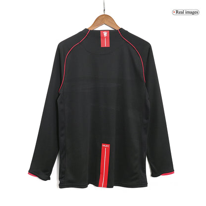 Tricouri Fotbal Vintage Manchester United Deplasare 2007/08 Mânecă Lungă